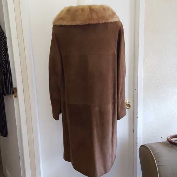Vintage suede coat with mink collar/ring hat - Picture 6 of 8